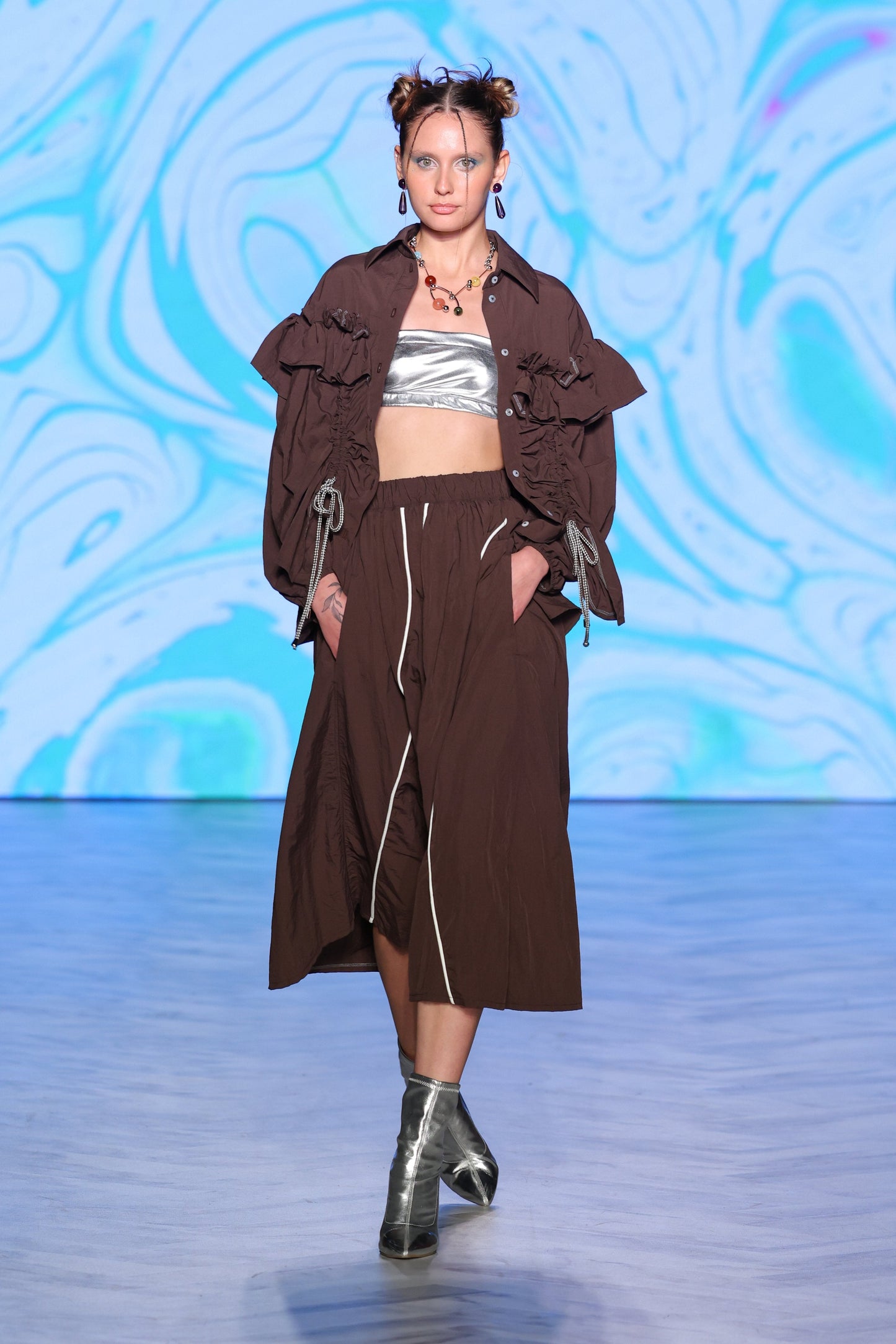 Brown Riley Boxy Shirt - ALEX S. YU