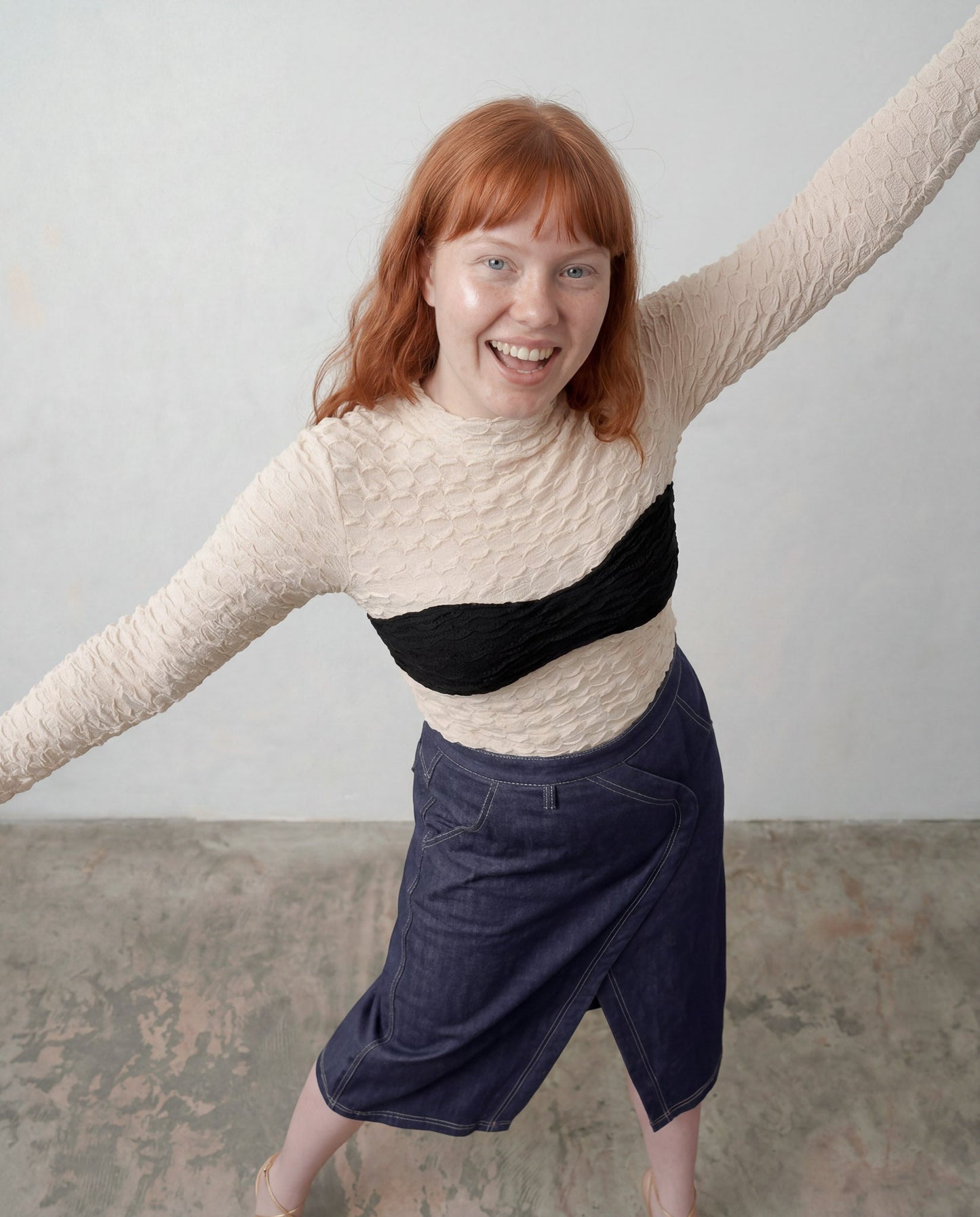 Beige Dylan Knit Turleneck Top - ALEX S. YU