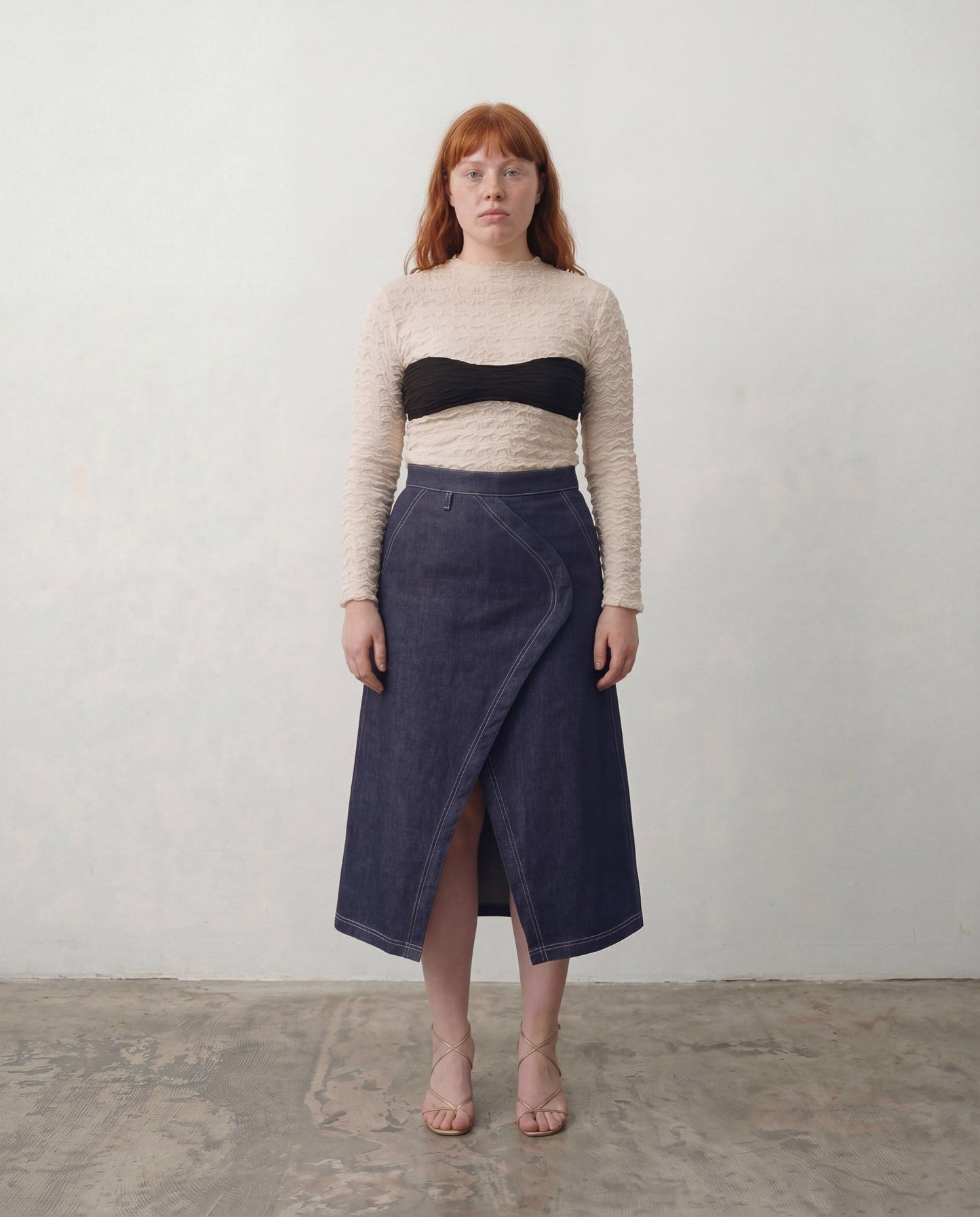 Beige Dylan Knit Turleneck Top - ALEX S. YU