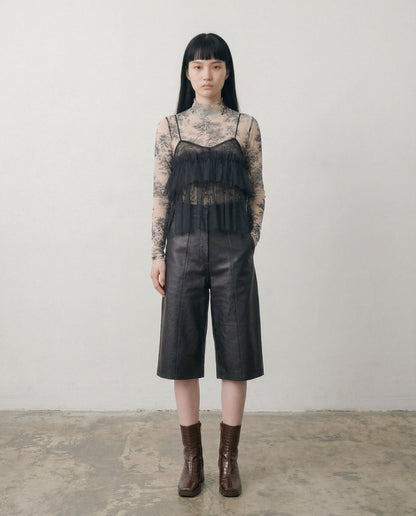Black Cecile Ruffled Tulle Layering Top - ALEX S. YU