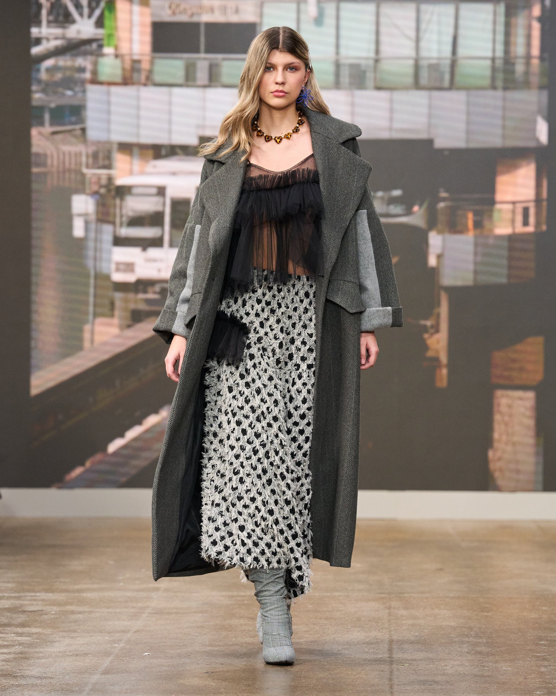 Black Cecile Ruffled Tulle Layering Top - ALEX S. YU