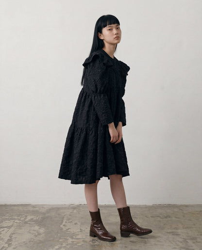 Tatum Floral Jacquard Babydoll Dress - ALEX S. YU